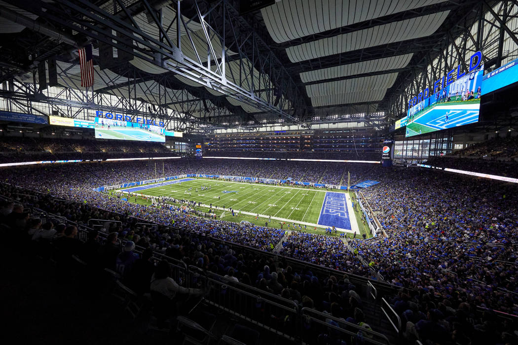 General view during an NFL football game between the Detroit Lions and Seattle Seahawks at Ford ...