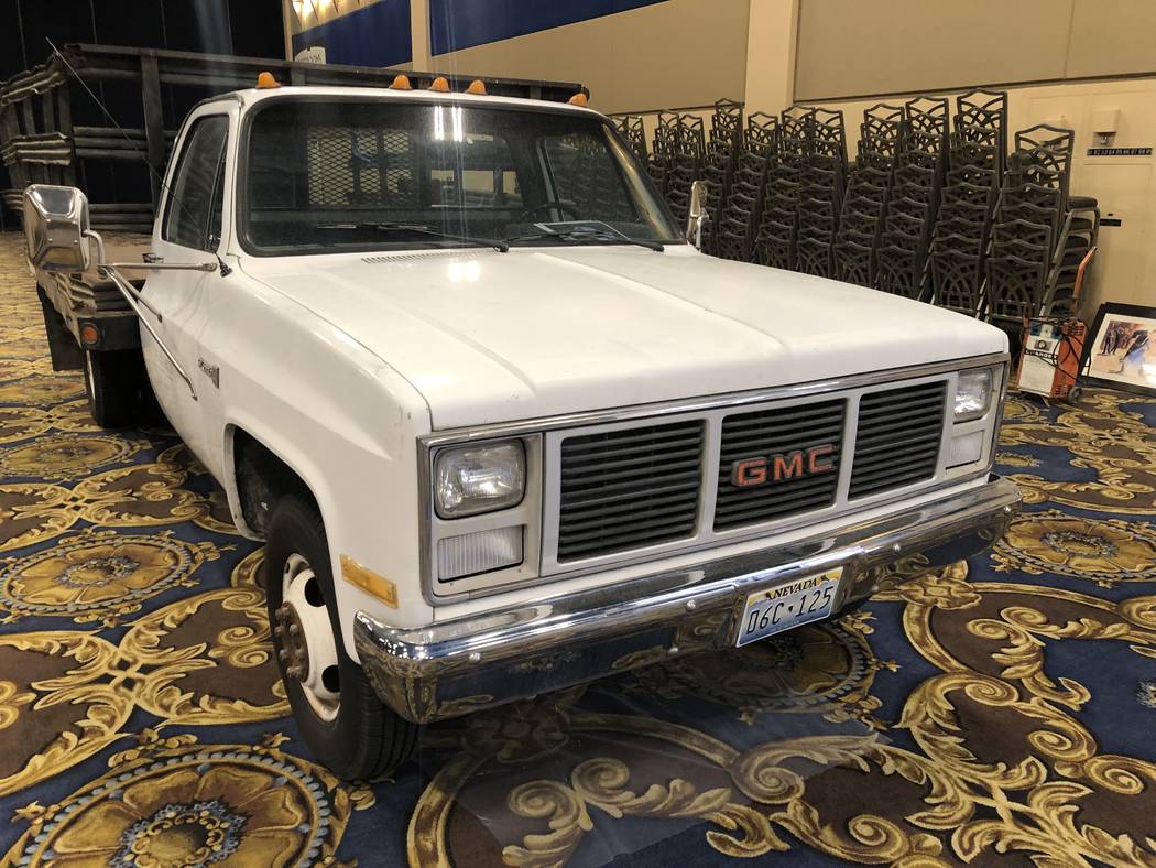 The mid-1970s GMC Sierra flatbed that went for $1,200 during the Westgate Las Vegas' Veteran Vi ...