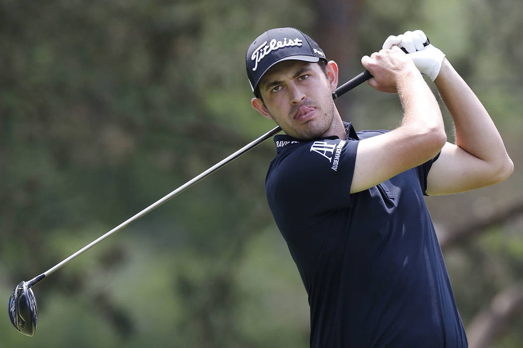 Patrick Cantlay tees off on the second hole during the final round of the Memorial golf tournam ...