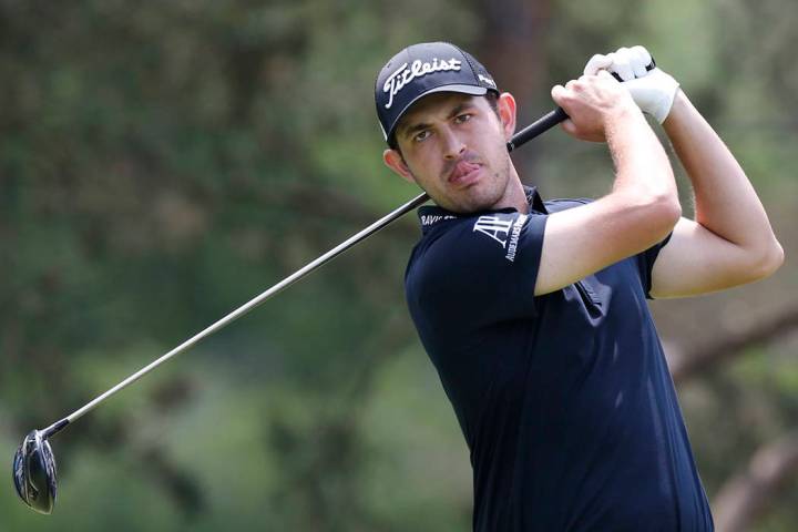 Patrick Cantlay tees off on the second hole during the final round of the Memorial golf tournam ...