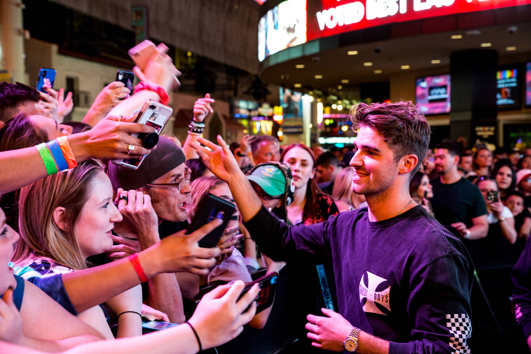 Drew Taggart of lectronic dance music duo the Chainsmokers are shown in 3rd Street Stage on Fri ...