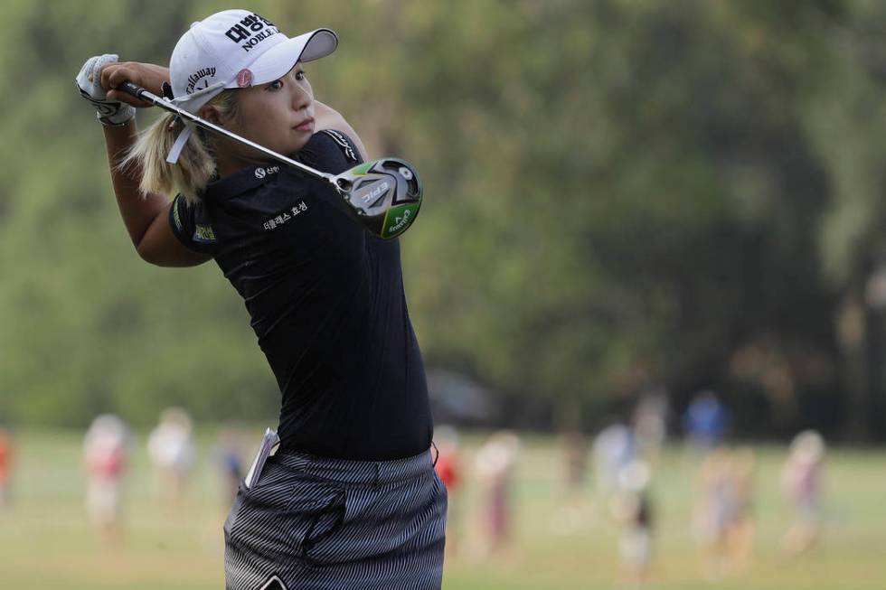 Jeongeun Lee6 of South Korea, hits off the 15th tee during the final round of the U.S. Women's ...