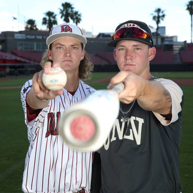 John Sharman, left, 17, and his brother Jason, 19, at UNLV's Earl E. Wilson Stadium in Las Vega ...