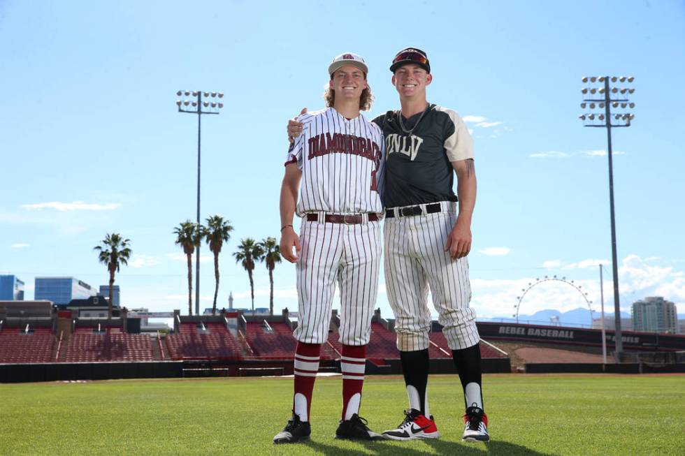 John Sharman, left, 17, and his brother Jason, 19, at UNLV's Earl E. Wilson Stadium in Las Vega ...