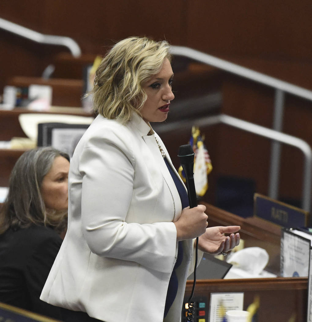 Senate Majority Leader Sen. Nicole Cannizzaro, D-Las Vegas, makes a push for education bill 551 ...