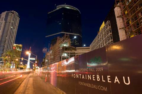 The unfinished Fontainebleau resort is seen on the Las Vegas Strip on April 23, 2009. (K.M. Can ...