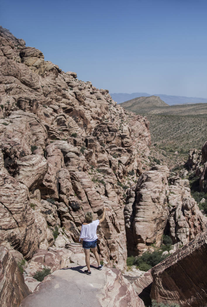 Margaux Herodet looks out over Red Rock Canyon National Conservation Area during "National ...
