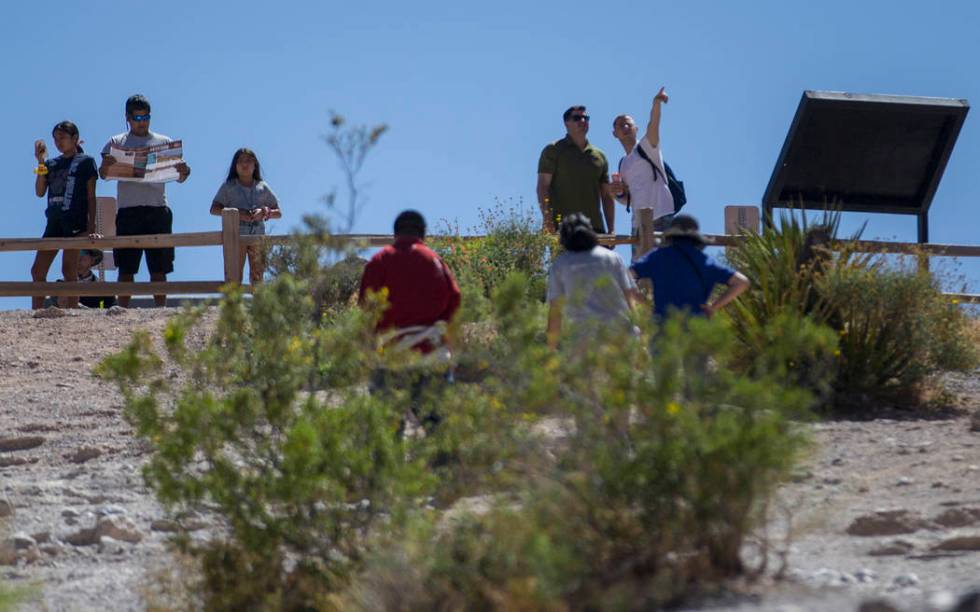 Visitors take in the view at Red Rock Canyon National Conservation Area during "National G ...