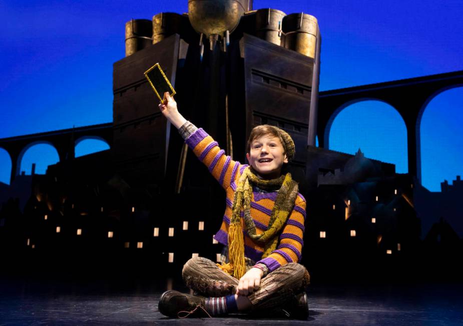 Collin Jeffery as Charlie Bucket. Roald Dahl’s CHARLIE AND THE CHOCOLATE FACTORY. Photo by Jo ...