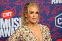 Carrie Underwood arrives at the CMT Music Awards on Wednesday, June 5, 2019, at the Bridgestone ...