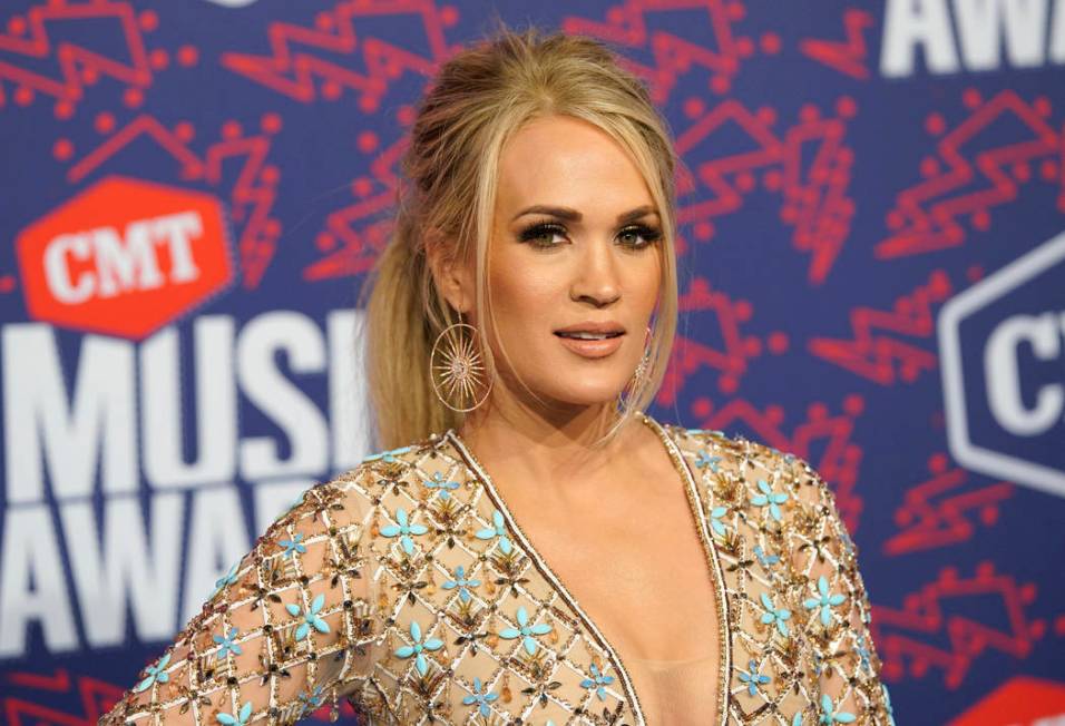 Carrie Underwood arrives at the CMT Music Awards on Wednesday, June 5, 2019, at the Bridgestone ...