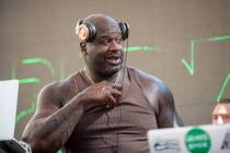 Shaquille O'Neal aka DJ Diesel, performs at Rehab Beach Club on Sunday, Aug. 5, 2018. (Karl Lar ...