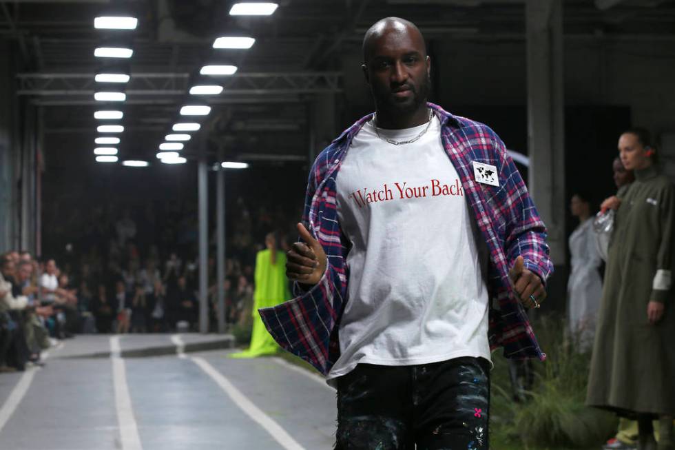 Designer Virgil Abloh accepts applause at the end of his the Off White Spring/Summer 2019 ready ...