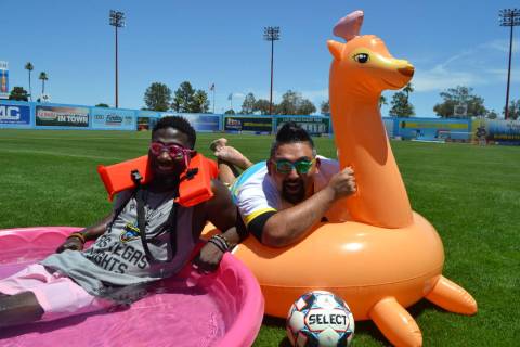 Hype man Bojo and DJ Ocho promotes the Pitchside Pool Party, highlighting the "Summer of Soccer ...