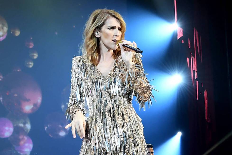 Celine Dion is shown during her show at the Colosseum at Caesars Palace on Tuesday, Sept. 19, 2 ...