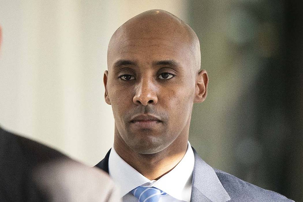 In a April 26, 2019, file photo, former Minneapolis police officer Mohamed Noor walks to court ...