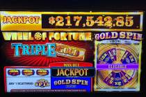 Ronnie Burnett of Midland, Texas, won $217,542.85 on the Wheel of Fortune machine at the Golden ...