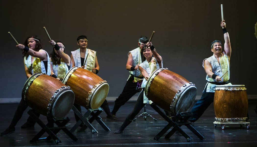 Members of Korabo, a Las Vegas taiko ensemble committed to learning and sharing the traditional ...