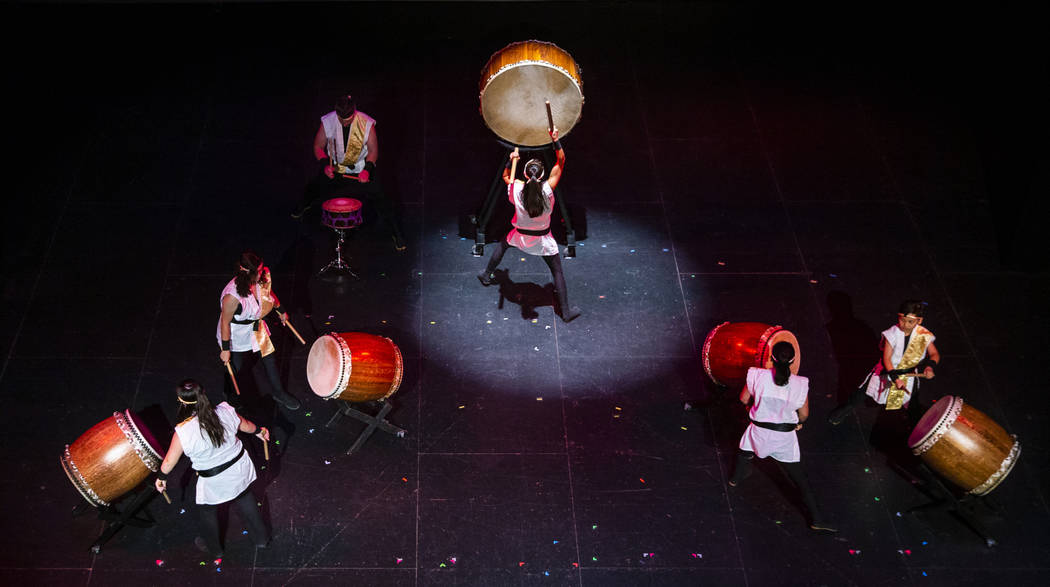 Members of Korabo, a Las Vegas taiko ensemble committed to learning and sharing the traditional ...