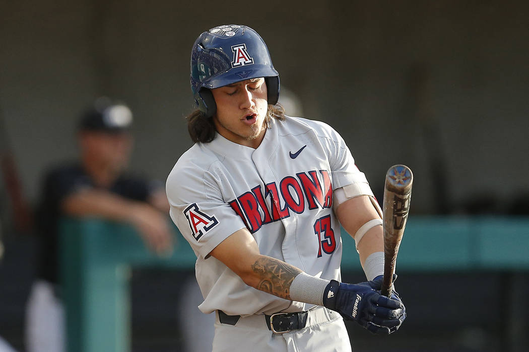 Arizona Nick Quintana in the first inning during an NCAA college baseball game against Grand Ca ...