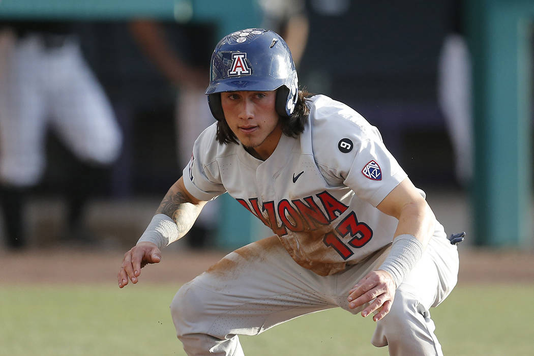 Arizona Nick Quintana in the first inning during an NCAA college baseball game against Grand Ca ...