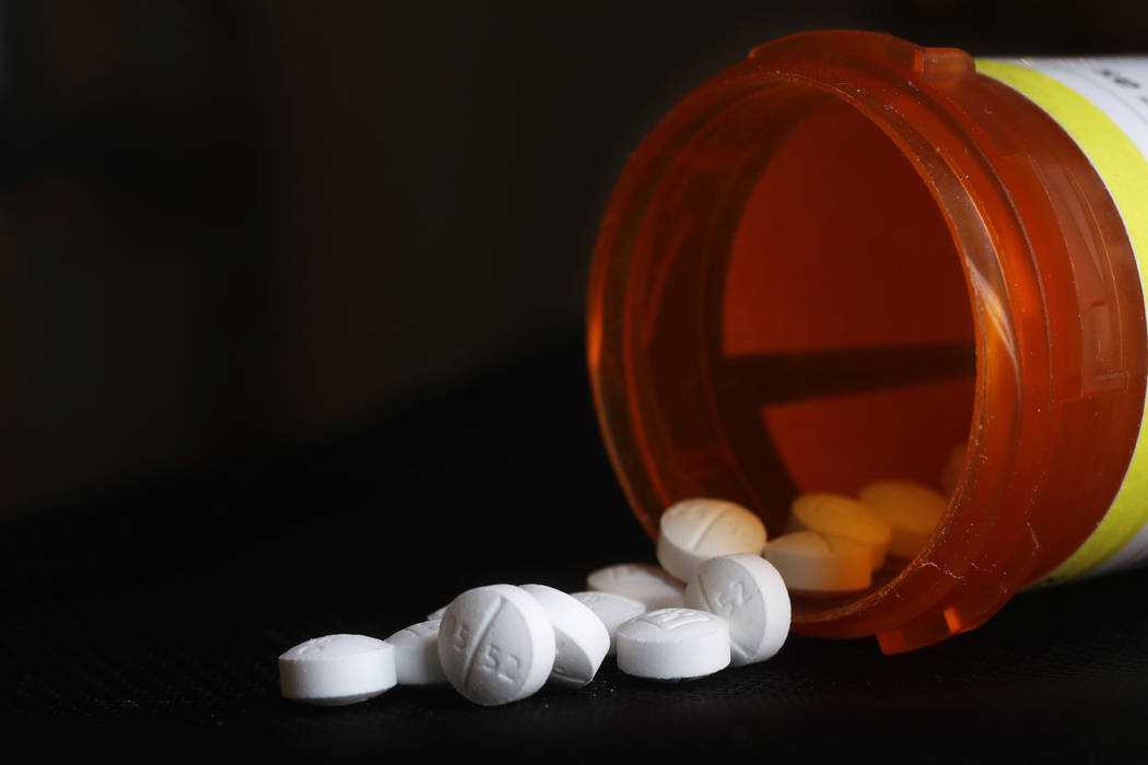 FILE - This Aug. 29, 2018, file photo shows an arrangement of Oxycodone pills in New York. A ne ...