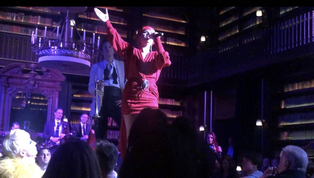 Lady Gaga and Brian Newman are shown at a late-night gig at NoMad Restaurant on Sunday, June 9, ...