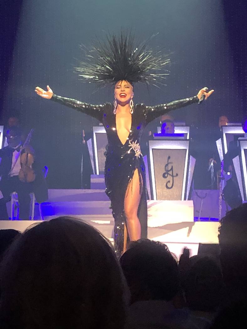 Lady Gaga performs at Park Theater on Sunday, June 9, 2019. (John Katsilometes/Las Vegas Review ...