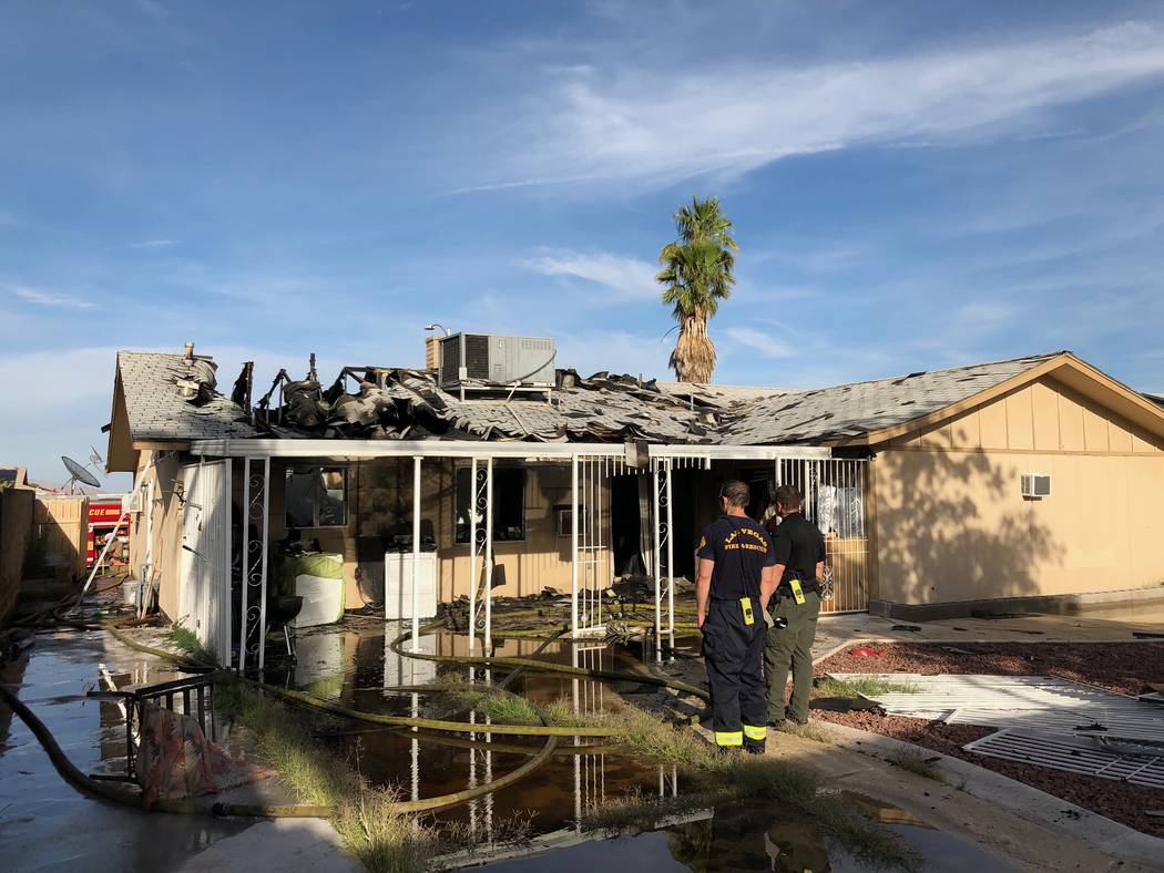 Two adults, three children and two dogs were displaced by a fire Monday, June 10, 2019, near Bu ...