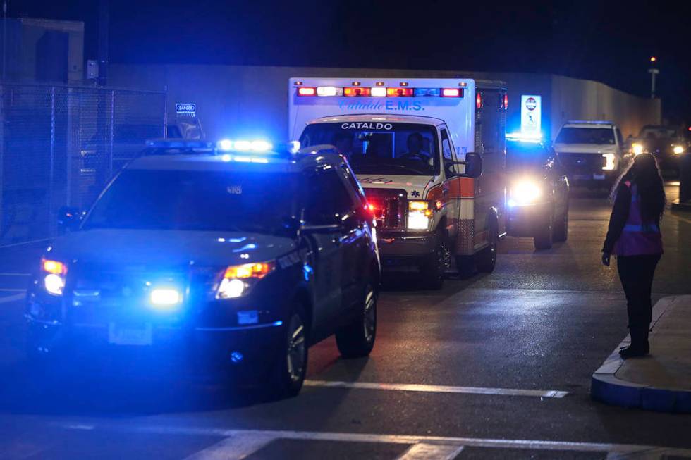 An ambulance carrying David Ortiz is escorted to Mass General Hospital in Boston Monday night, ...