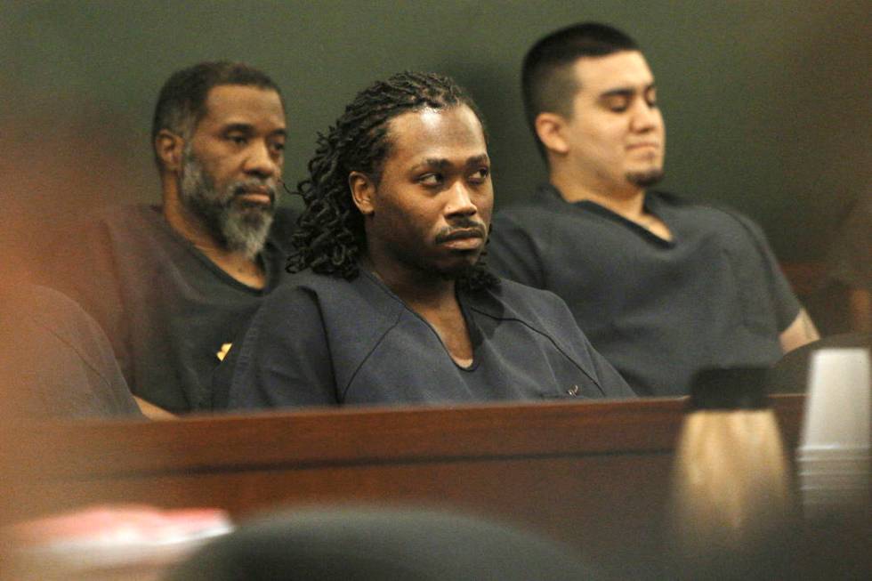 Nicholas Hopkins, center, appears in court for a sentencing hearing at the Regional Justice Cen ...