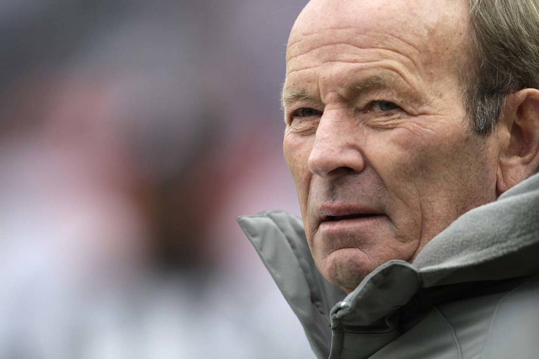 In a Nov. 28, 2010, photo, Denver Broncos owner Pat Bowlen looks on prior to the start of an NF ...