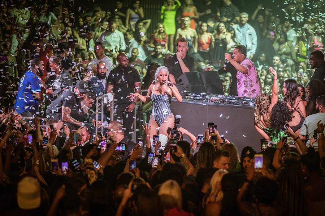 Cardi B performs at Kaos Dayclub and Nightclub at the Palms on Saturday, June 15, 2019. (Tony Tran)