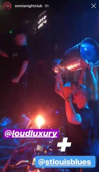 The Stanley Cup is shown at Omnia Nightclub at Caesars Palace on Saturday, June 15, 2019. (Hakk ...