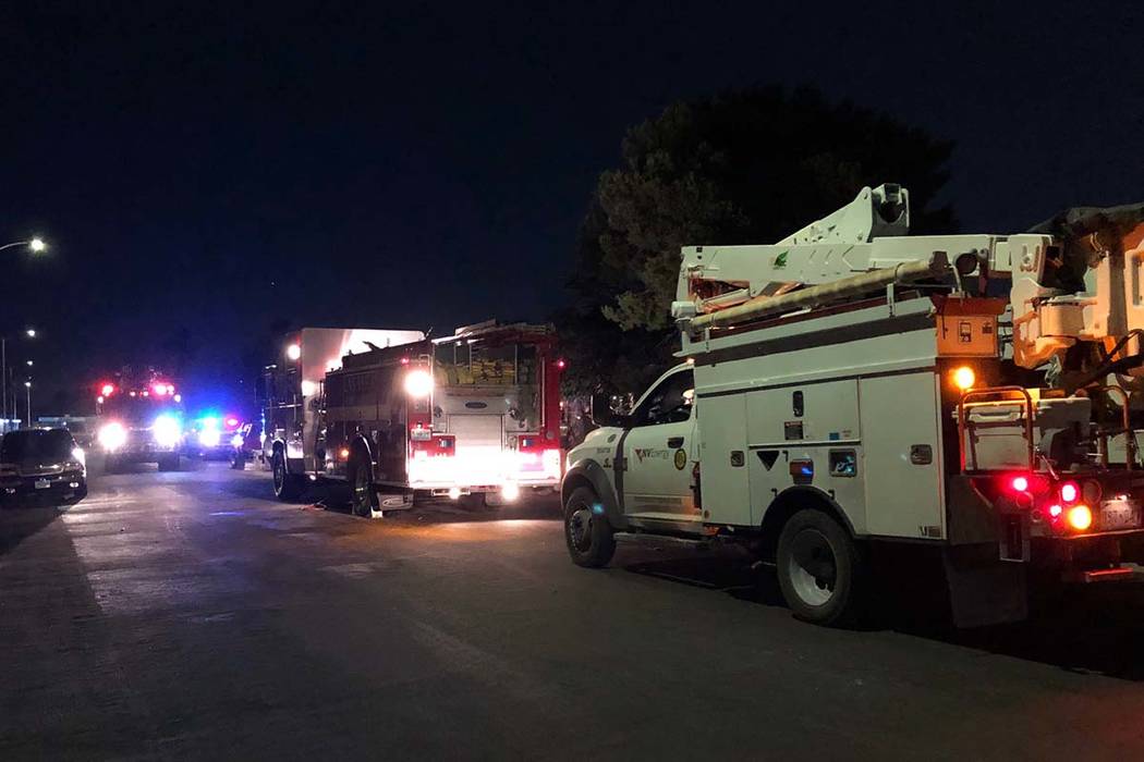 Seven people were displaced by a fire at two two east Las Vegas Valley residences on the 2000 b ...