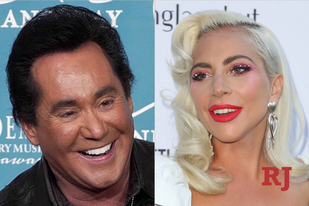 Wayne Newton, left, and Lady Gaga (The Associated Press/Las Vegas Review-Journal)