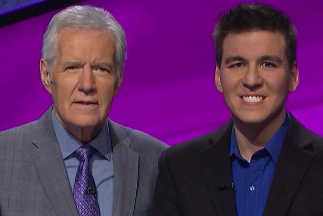 "Jeopardy!" host Alex Trebek and Las Vegas sports bettor James Holzhauer (Facebook)