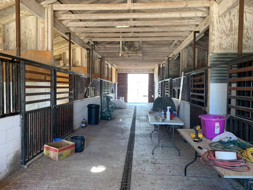 Stalls that sit toward the end of the Horses4Heroes property house goats and rabbits. Sometimes ...