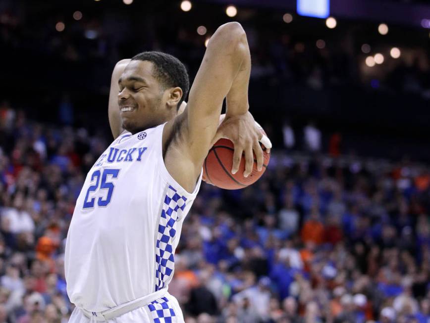 Kentucky's PJ Washington reacts after missing a basket during overtime of the Midwest Regional ...