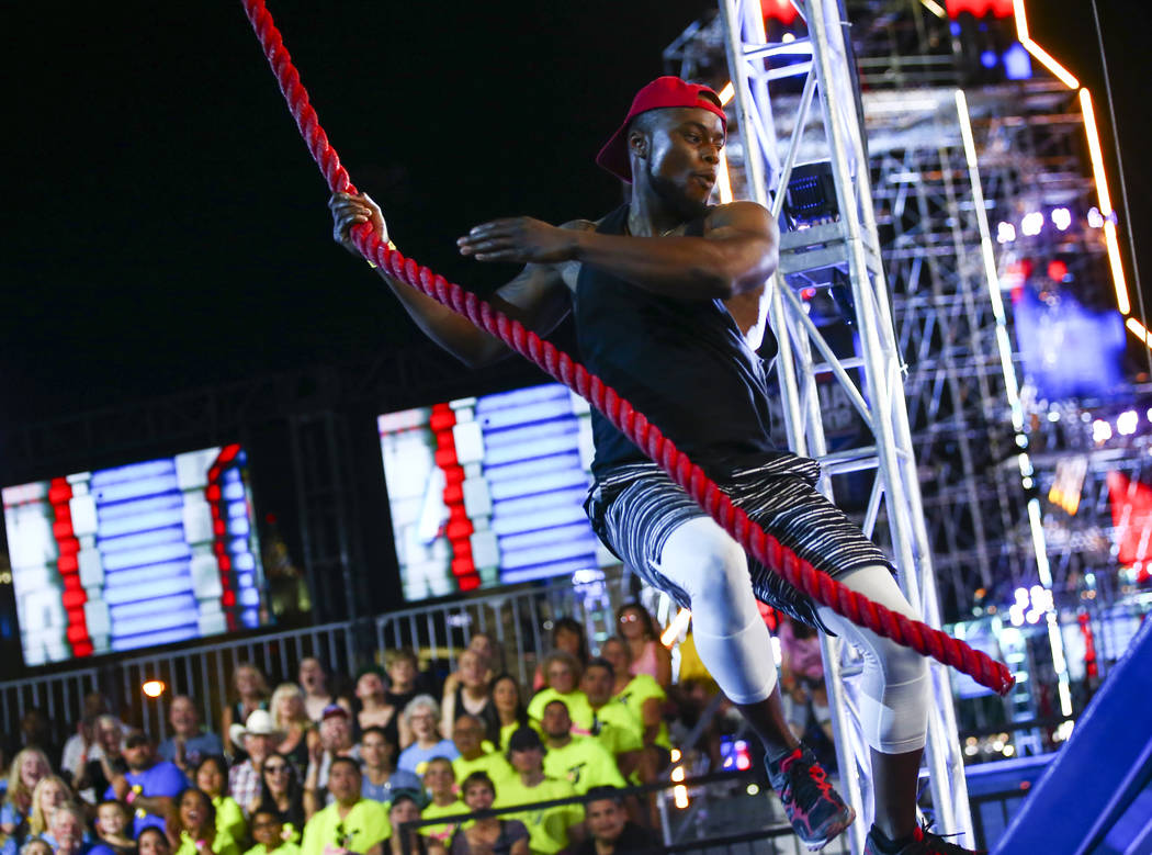 DJ Hue Holla of Hot 97.5 completes the first obstacle from stage one during demonstrations befo ...