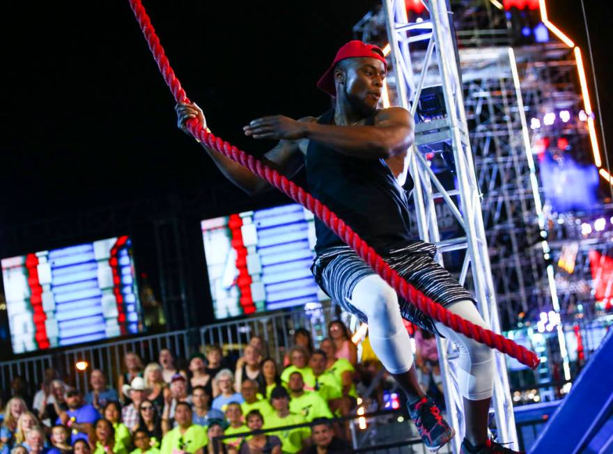 DJ Hue Holla of Hot 97.5 completes the first obstacle from stage one during demonstrations befo ...