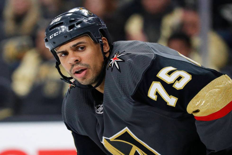 Vegas Golden Knights right wing Ryan Reaves. (AP Photo/John Locher)