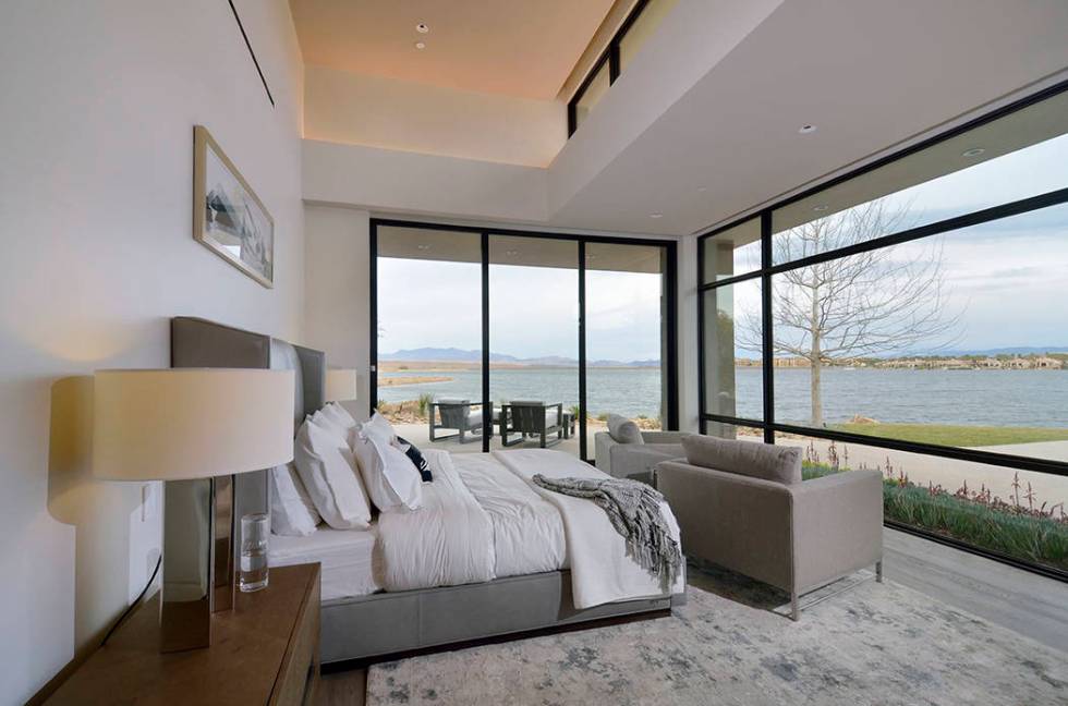 The master bedroom has a view of Lake Las Vegas. (Bill Hughes Real Estate Millions)