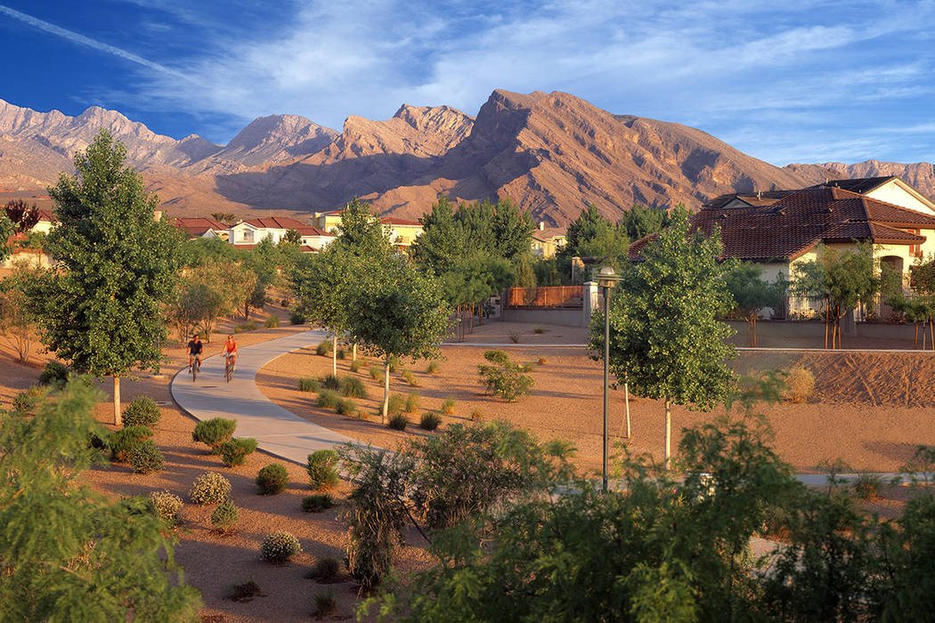 Residents of Summerlin enjoy year-round cooler temperatures and a greater variety of naturally ...