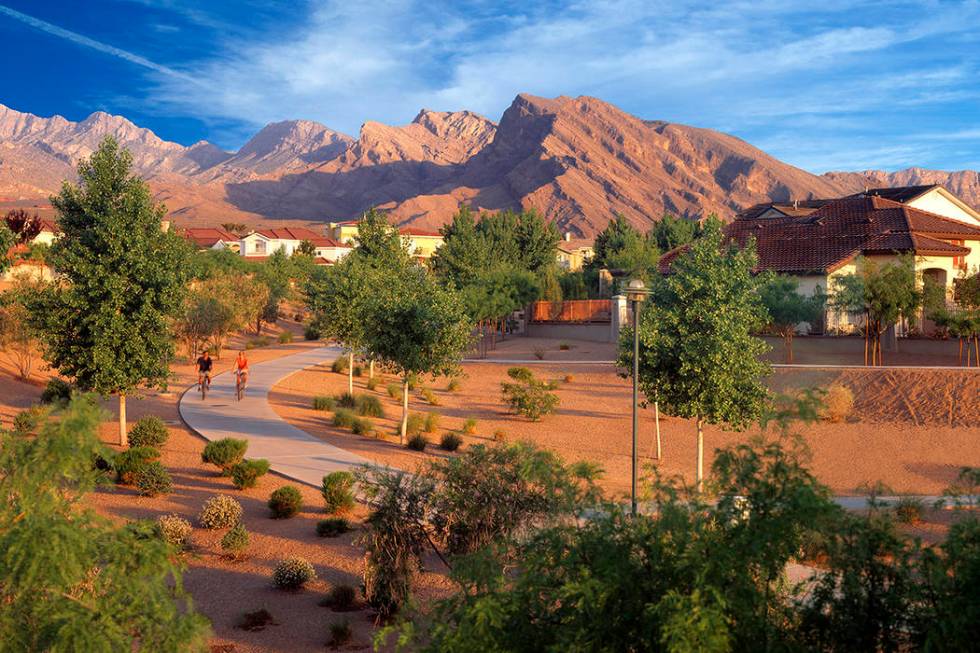 Residents of Summerlin enjoy year-round cooler temperatures and a greater variety of naturally ...