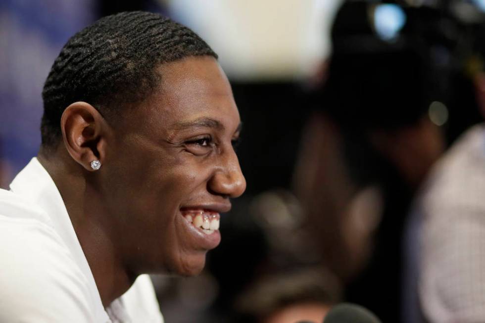 RJ Barrett, a freshman basketball player from Duke, attends the NBA Draft media availability, W ...