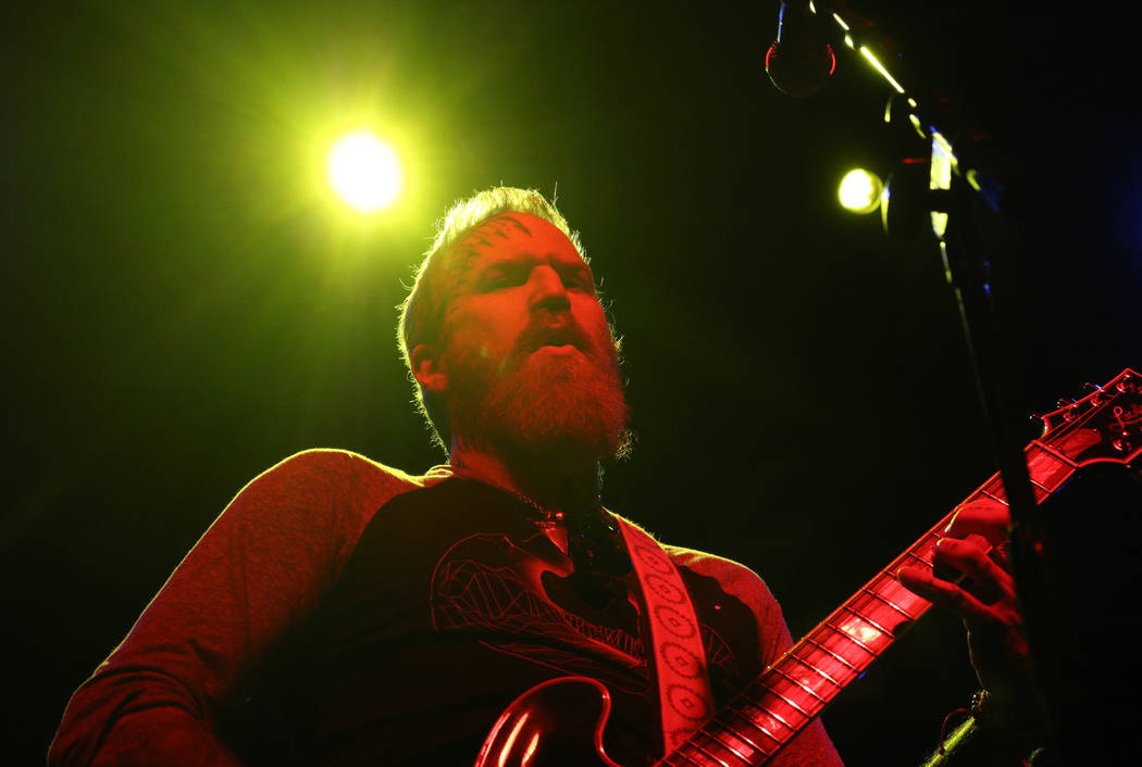 Brent Hinds of Mastodon performs with Eagles of Death Metal during Las Rageous, a hard rock mus ...