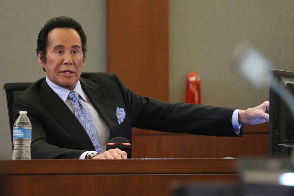 Wayne Newton testifies in the witness stand in the State of Nevada case against Weslie Martin, ...