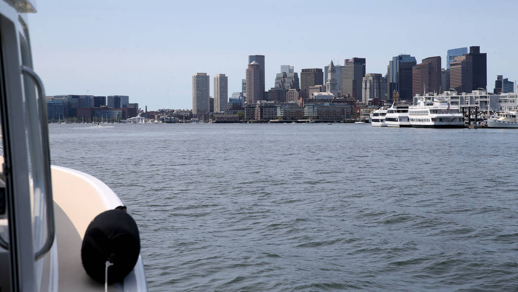 Captain Jacqueline Saba pilots a luxury harbor shuttle from Encore Boston Harbor in Everett, Ma ...