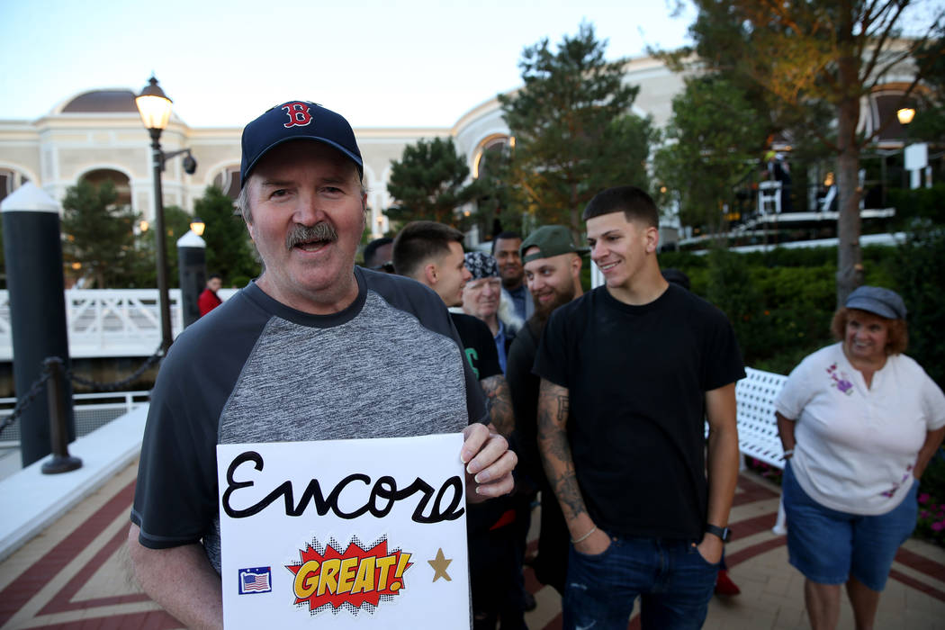 Glenn Reynolds, 65, of Quincy, Mass. is first in line for the opening of the $2.6 billion Encor ...